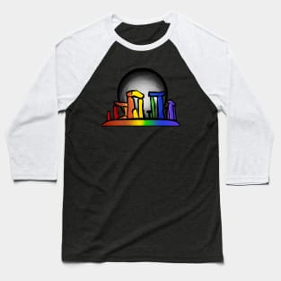 Rainbow Stonehenge Baseball T-Shirt